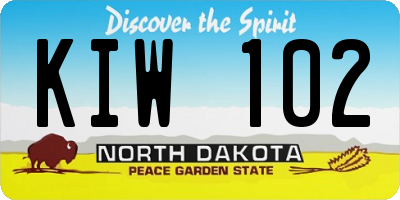 ND license plate KIW102