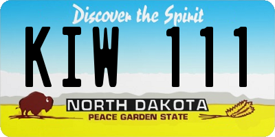 ND license plate KIW111