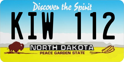 ND license plate KIW112