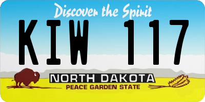 ND license plate KIW117