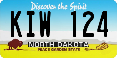 ND license plate KIW124