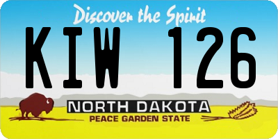 ND license plate KIW126