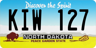 ND license plate KIW127