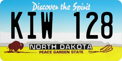 ND license plate KIW128
