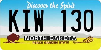 ND license plate KIW130