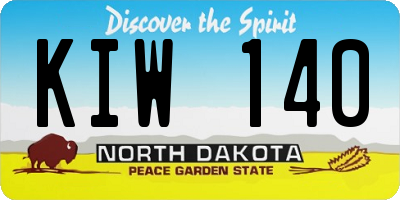 ND license plate KIW140