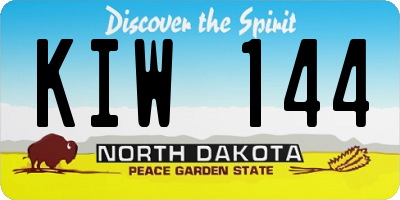 ND license plate KIW144