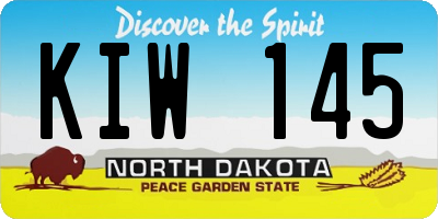 ND license plate KIW145
