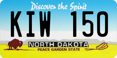 ND license plate KIW150