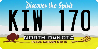 ND license plate KIW170