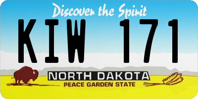 ND license plate KIW171