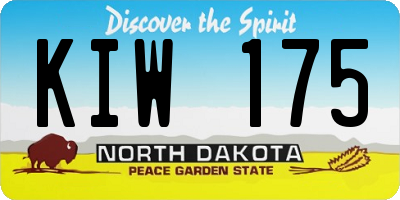 ND license plate KIW175