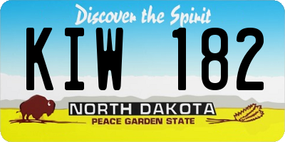 ND license plate KIW182