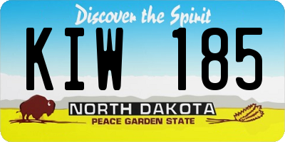 ND license plate KIW185