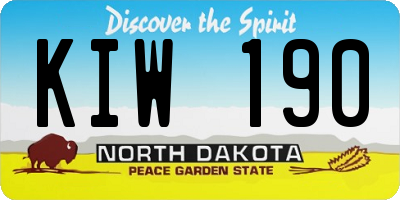 ND license plate KIW190