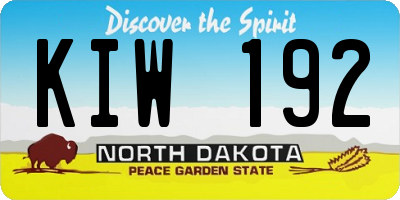 ND license plate KIW192