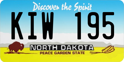 ND license plate KIW195