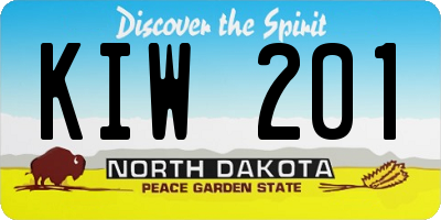ND license plate KIW201