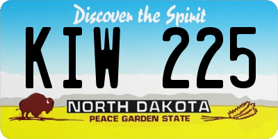ND license plate KIW225