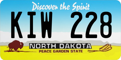 ND license plate KIW228
