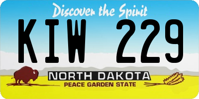 ND license plate KIW229