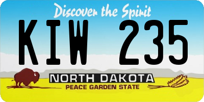ND license plate KIW235