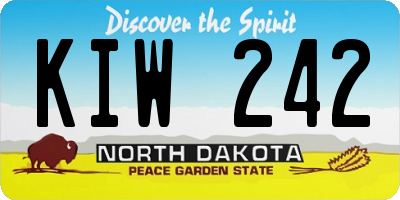 ND license plate KIW242