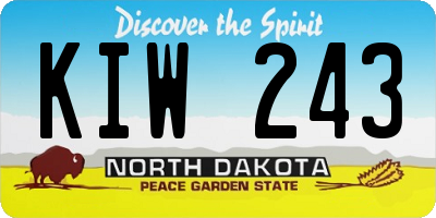 ND license plate KIW243