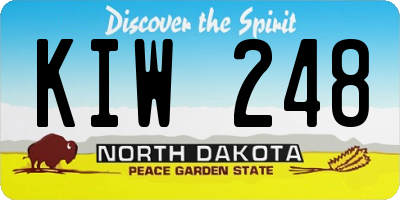 ND license plate KIW248