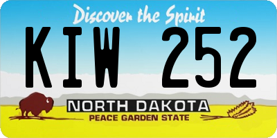 ND license plate KIW252