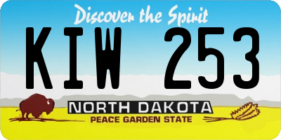 ND license plate KIW253