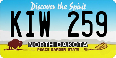 ND license plate KIW259