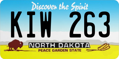 ND license plate KIW263