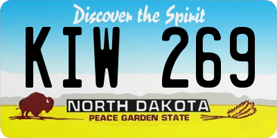 ND license plate KIW269