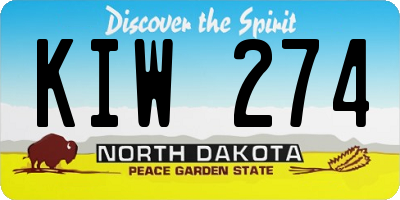 ND license plate KIW274