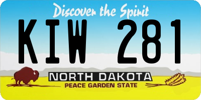 ND license plate KIW281