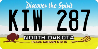ND license plate KIW287