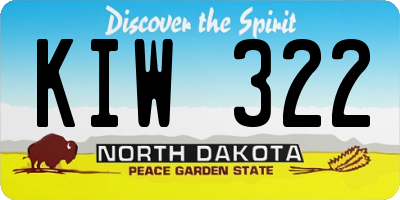ND license plate KIW322