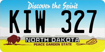 ND license plate KIW327