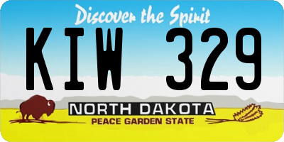 ND license plate KIW329
