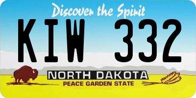 ND license plate KIW332