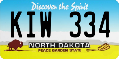 ND license plate KIW334