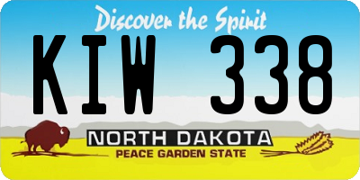 ND license plate KIW338