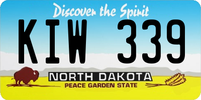 ND license plate KIW339