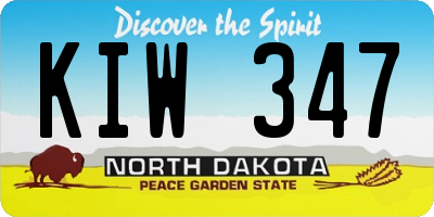 ND license plate KIW347