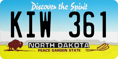 ND license plate KIW361