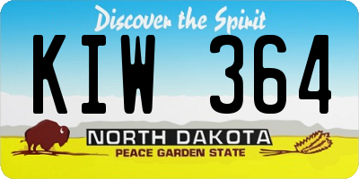 ND license plate KIW364