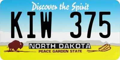 ND license plate KIW375