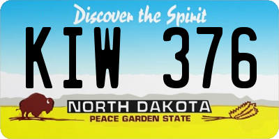 ND license plate KIW376