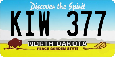 ND license plate KIW377